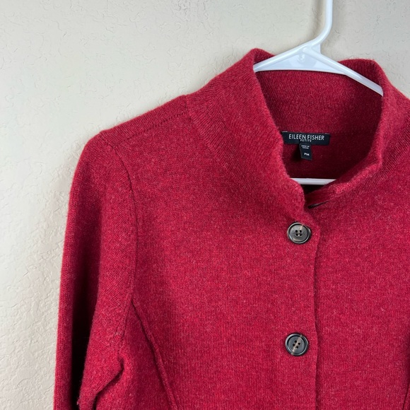 Eileen Fisher 100% Wool Sweater Size Petite Medium - Picture 6 of 11